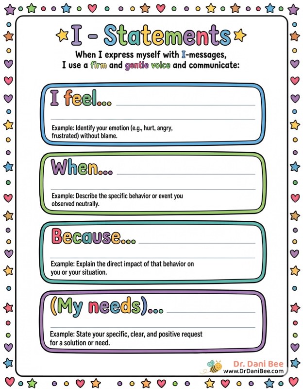 I-Statements worksheet preview